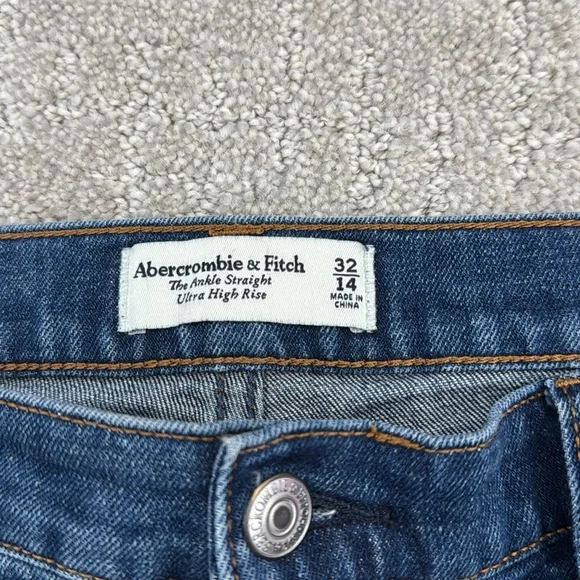 Abercrombie & Fitch “Ankle Straight Ultra High Rise” jeans denim medium wash - Picture 5 of 7